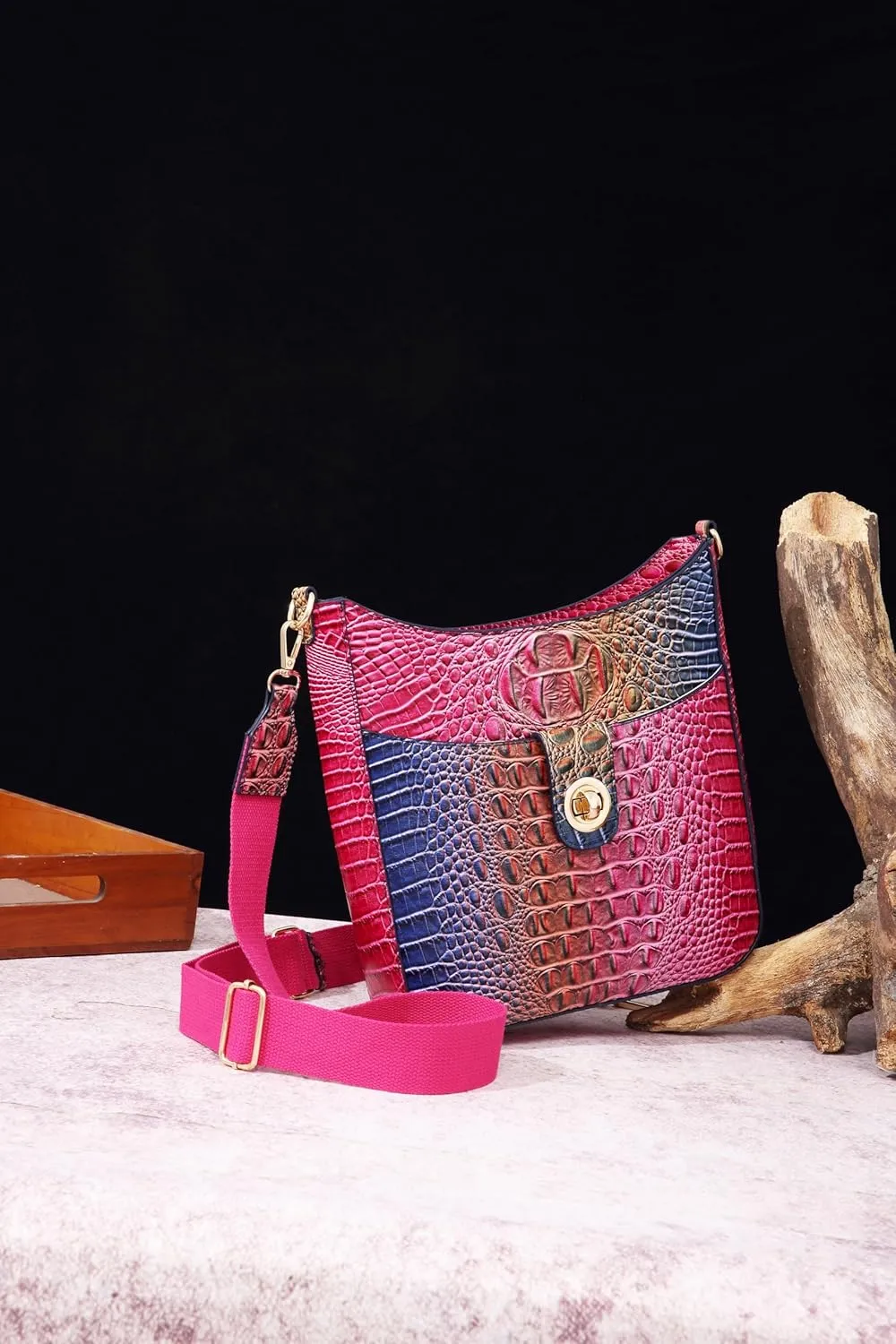 Ladies Tote Leather Bags for Women Crocodile Pattern HandBag Large Capacity Shoulder Purse
