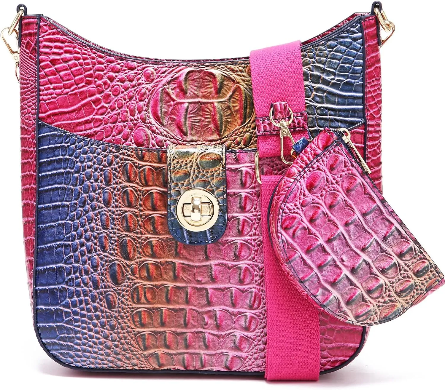 Ladies Tote Leather Bags for Women Crocodile Pattern HandBag Large Capacity Shoulder Purse