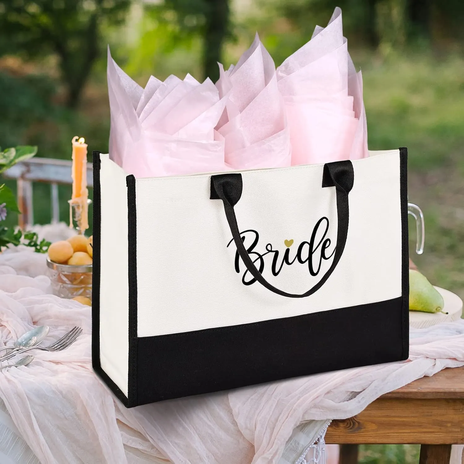 Lamyba Matron Tote Bag, Honor Gifts From Bride, Proposal Gifts - Black and White