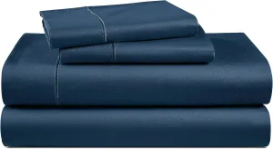 LANE LINEN 1000 TC 100% Egyptian Cotton Cal King Sheet Set, 16 inch Deep Pocket Fully Elasticized French Reinforced Pocket Seams for Soft, Comfy & Fresh Bed Eco Friendly Cooling Sheets -Estate Blue