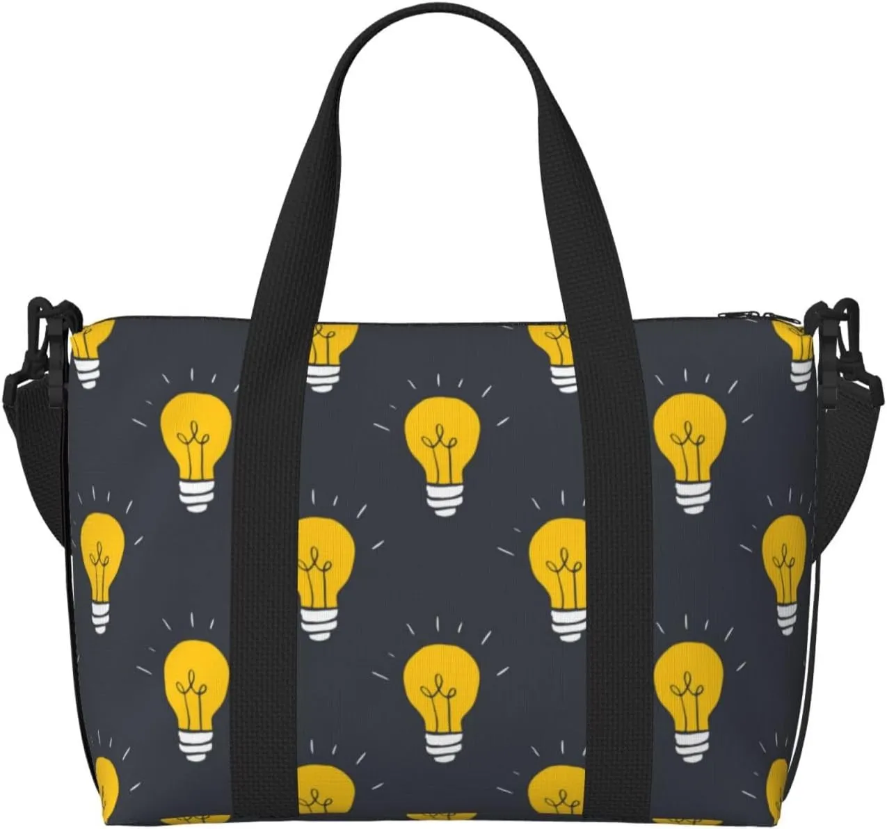 Laptop Tote Bag for Women Work - Bulb Pattern grey Gym Bag for Women Men, Crossbody Travel Bags for Women Men Carry On, Weekender Bags for Women Travel