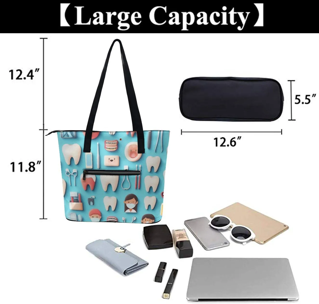 Large Capacity Shopping Bag, Women and Men Durable Casual Travel Tote Bag, Handbag with Long Handle