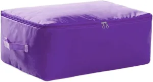 Large Capacity Wardrobe Moisture Proof Organizer Bags Foldable Clothes Quilt Storage Bags Multifunctional Sundries Storage Bag(Purple,L 60x50x25cm)