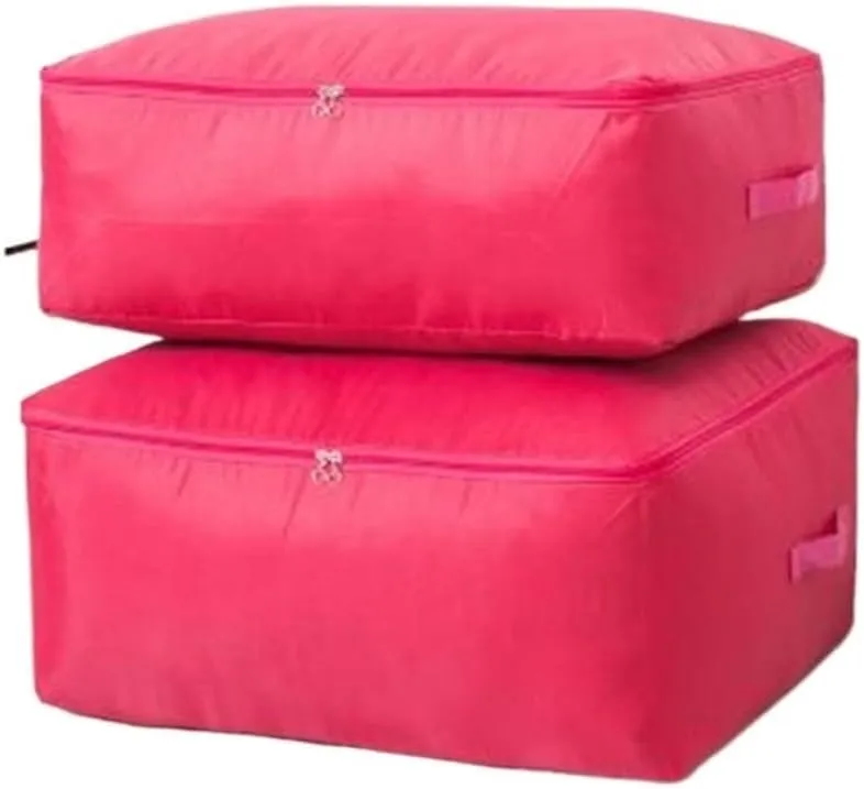 Large Capacity Wardrobe Moisture Proof Organizer Bags Foldable Clothes Quilt Storage Bags Multifunctional Sundries Storage Bag(Purple,L 60x50x25cm)