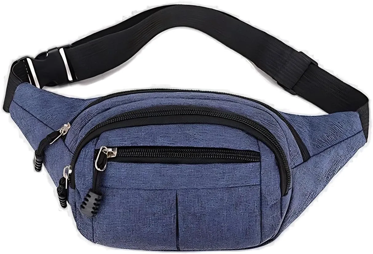 Large Fanny Pack for Women Men, Gifts for Enjoy Sports Traveling Workout Casual Hands-Free crossbody bags (Navy Blue)