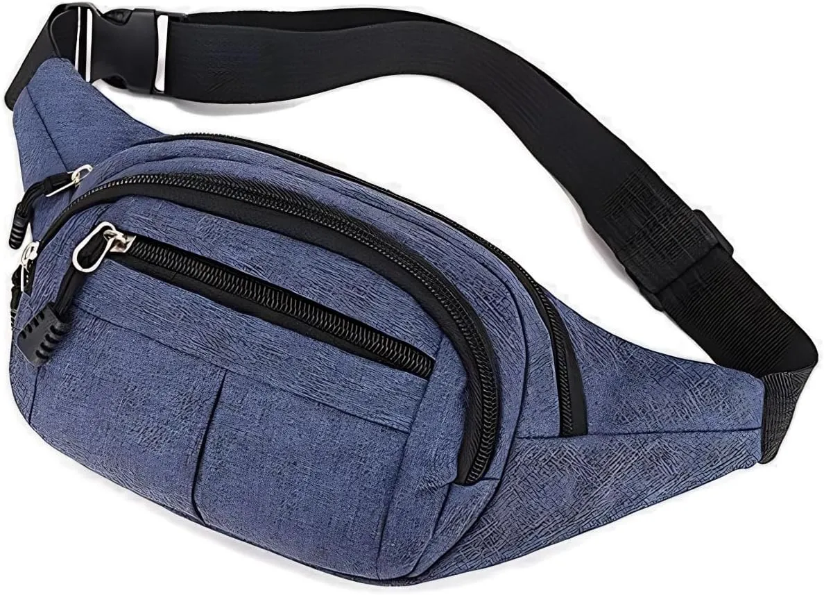 Large Fanny Pack for Women Men, Gifts for Enjoy Sports Traveling Workout Casual Hands-Free crossbody bags (Navy Blue)