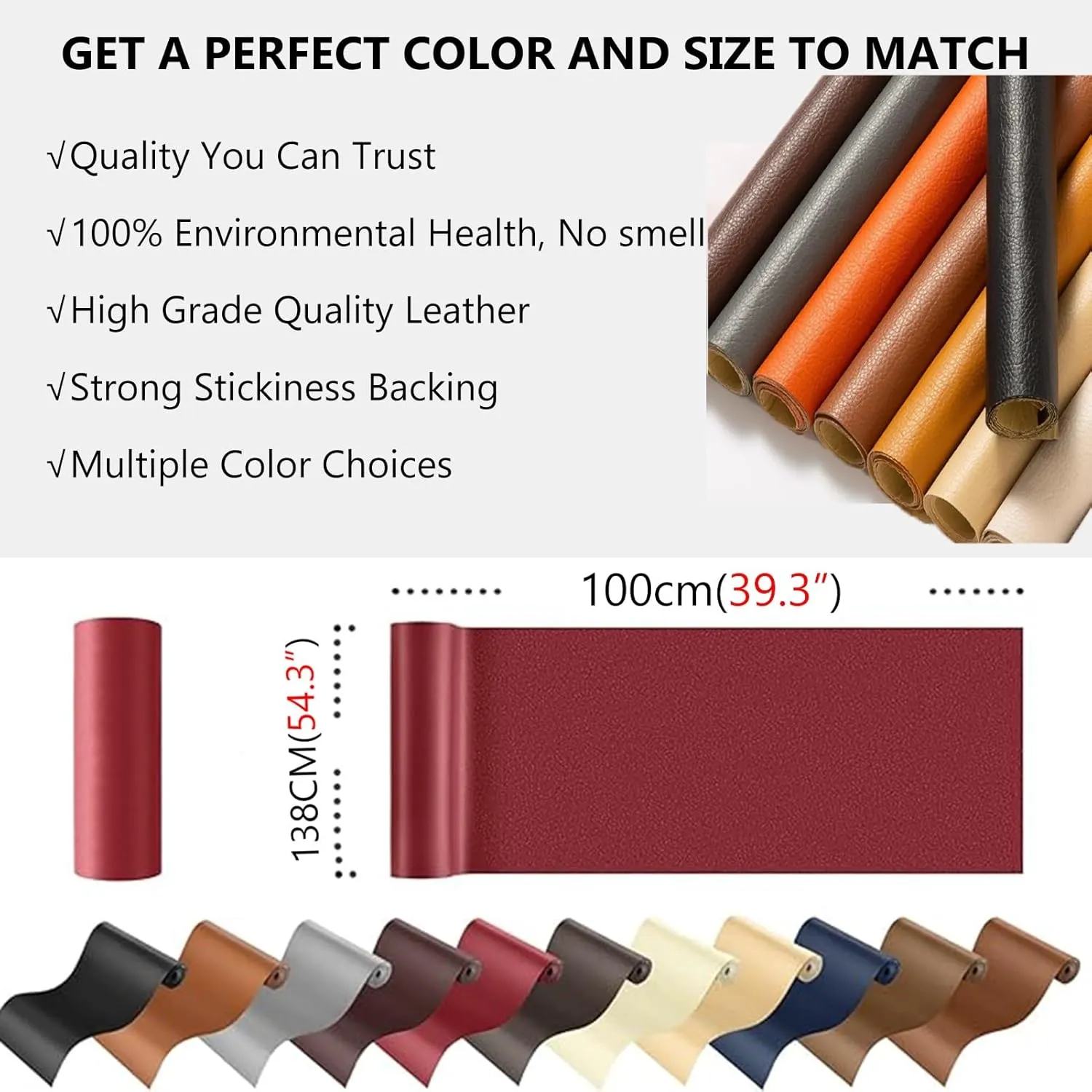 Large Leather Patch Self-Adhesive for Furniture Sofas Car Seats Chair Couches Handbags Jackets Decorative Home Hotel Wall(White,39.3X54.3in)