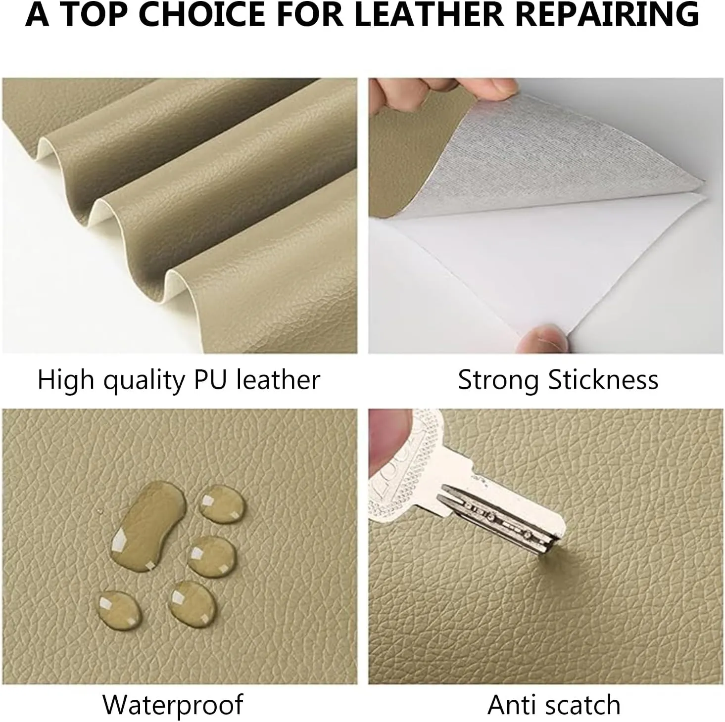 Large Leather Patch Self-Adhesive for Furniture Sofas Car Seats Chair Couches Handbags Jackets Decorative Home Hotel Wall(White,39.3X54.3in)