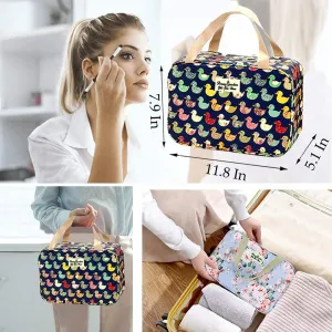 Large Makeup Bag Toiletry Bag for Women Make Up Bag Cosmetic Bag Toiletries Bag Brush Bags for Traveling (Navy Duck)