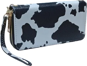LATH.PIN RFID Blocking Bohemian Purse Wallet Canvas Elephant Pattern Handbag with Coin Pocket and Strap