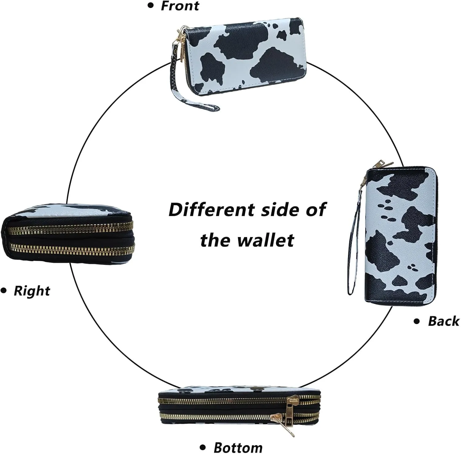 LATH.PIN RFID Blocking Bohemian Purse Wallet Canvas Elephant Pattern Handbag with Coin Pocket and Strap
