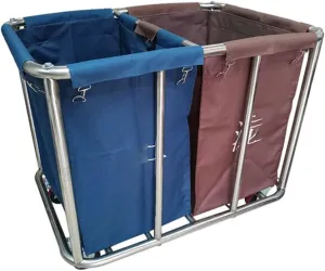 Laundry Trolley,Commercial Laundry Cart Wheeled Laundry Cart Shops Laundry Hotel Linen Cart Large Capacity Service Car, 4 Colors, 3 Sizes