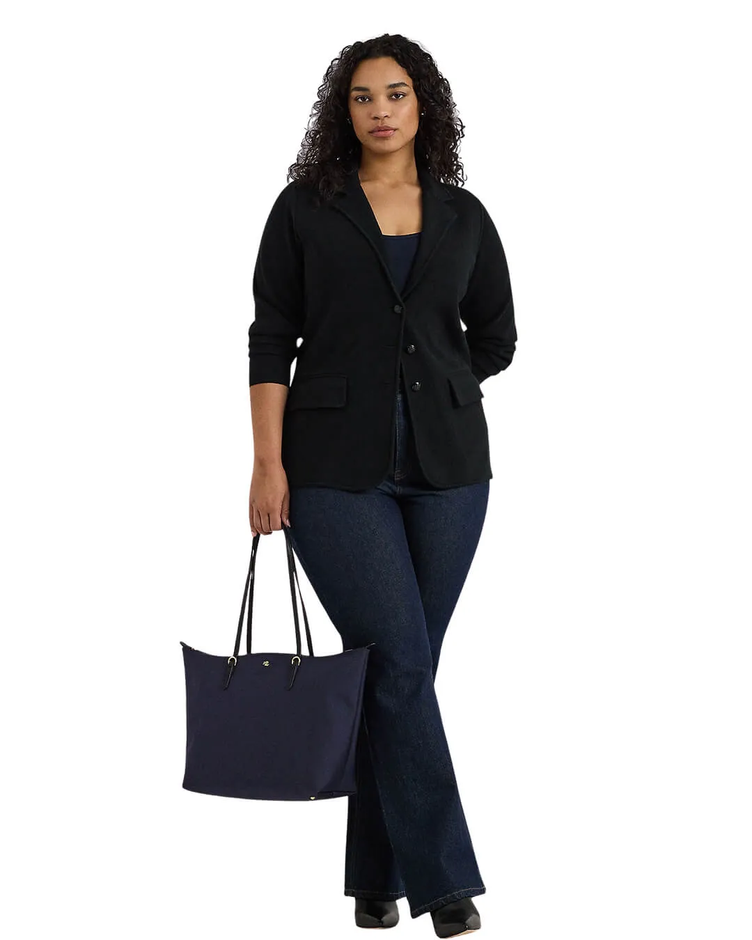 Lauren by Ralph Lauren Navy Keaton Large Tote Bag