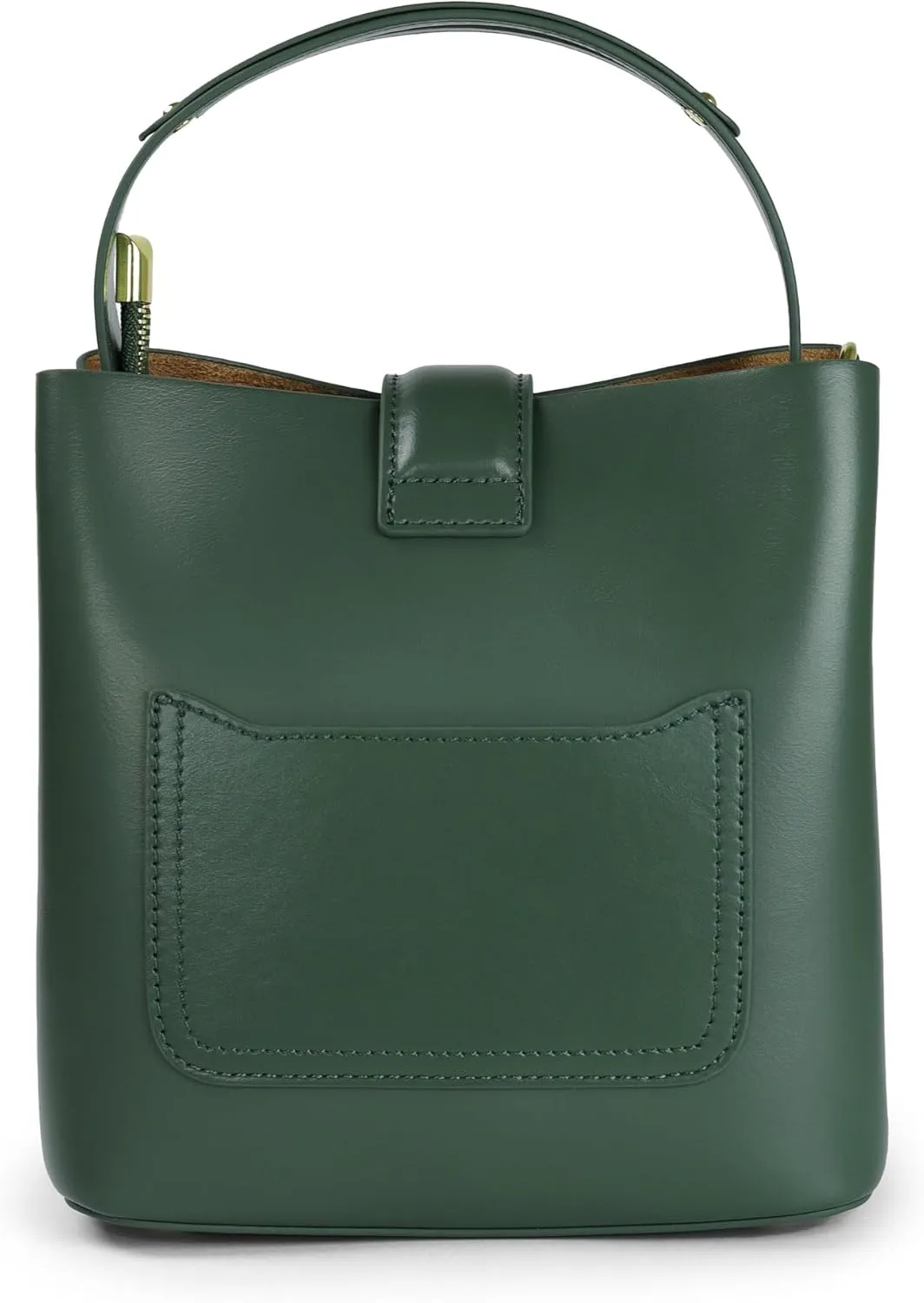Leather Bucket Bag for Women - Black and Brown Genuine Leather Medium Size Purses