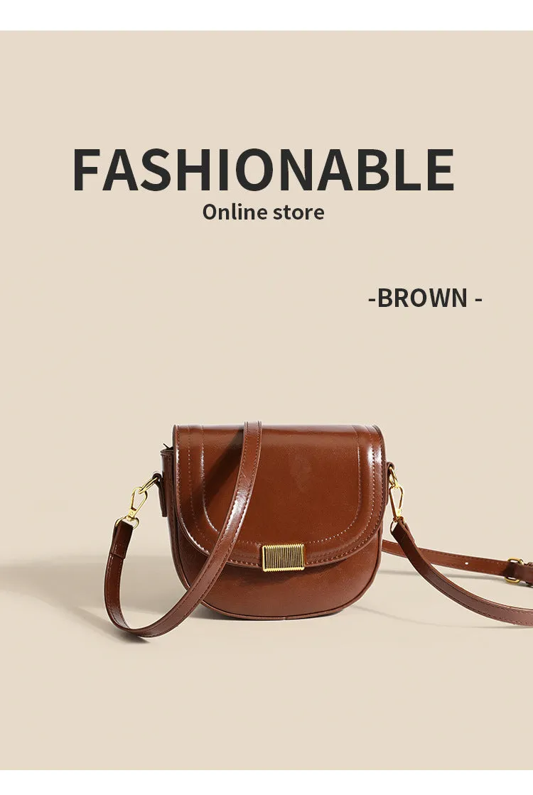Leather Crossbody Bag- Retro Style Black PU Chain Crossbody Bag