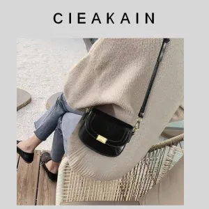 Leather Crossbody Bag- Retro Style Black PU Chain Crossbody Bag