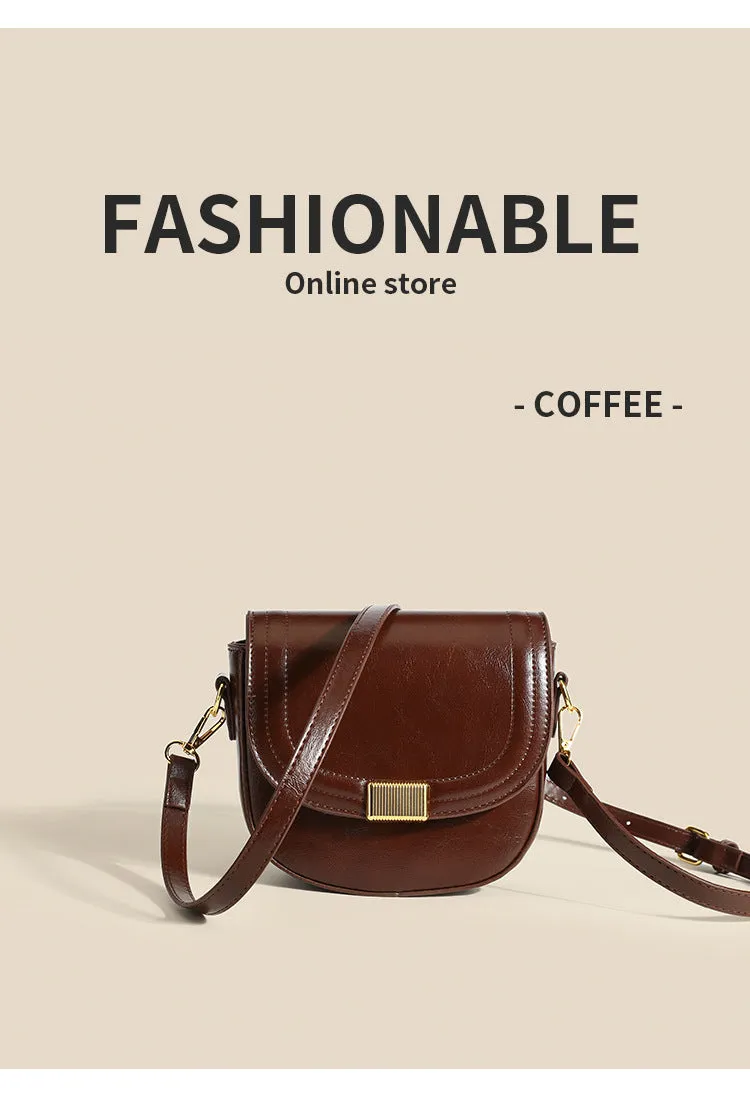 Leather Crossbody Bag- Retro Style Black PU Chain Crossbody Bag