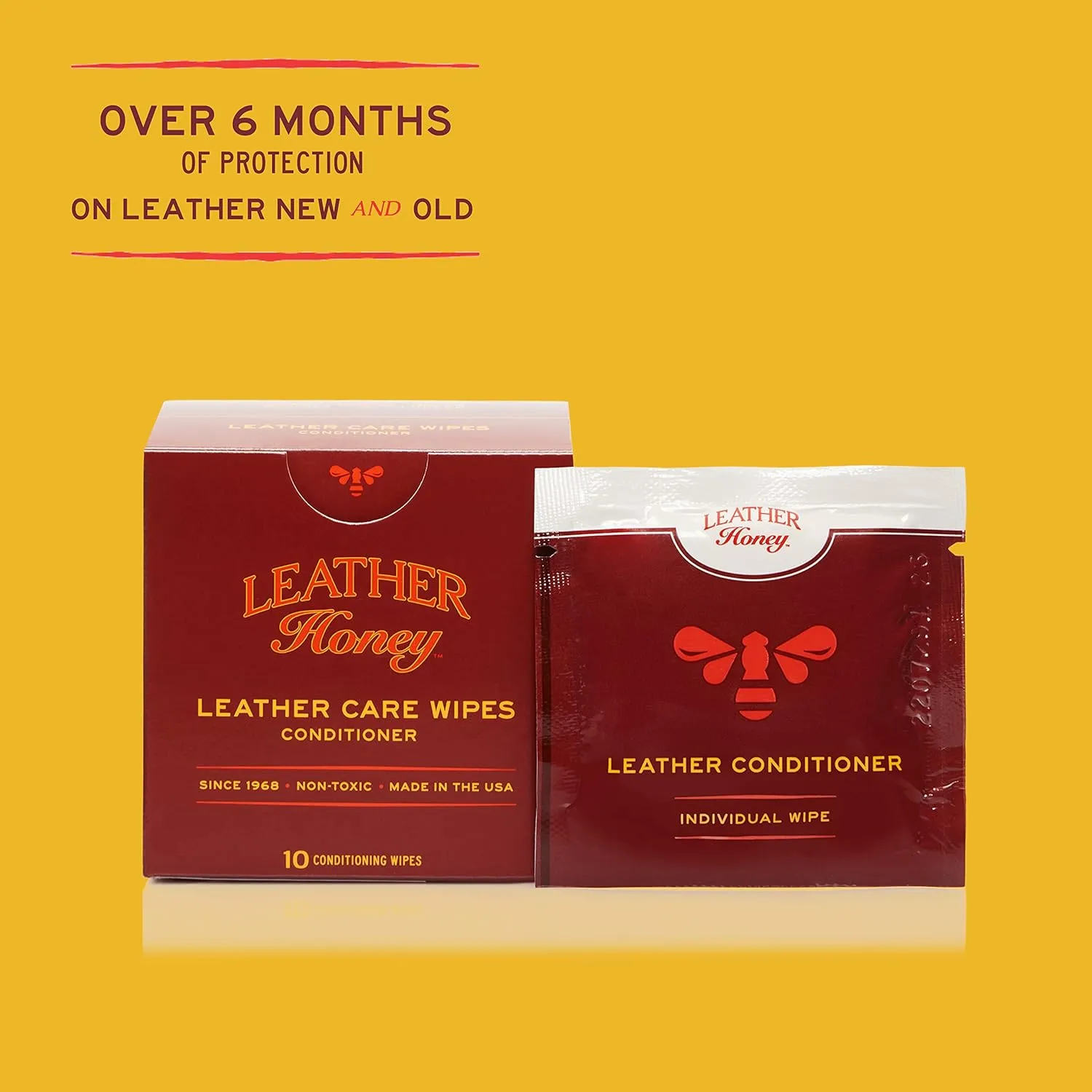 Leather Honey Leather Conditioner Wipes: Restore Leather On-The-Go. Protect & Condition Leather Couches, Car Seats, Purses, Shoes, Bags & Tack. Safe for Any Color. 10 Non-Toxic, Ready-to-Use Wipes