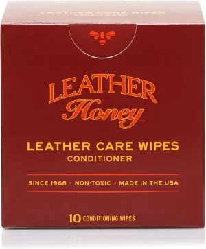 Leather Honey Leather Conditioner Wipes: Restore Leather On-The-Go. Protect & Condition Leather Couches, Car Seats, Purses, Shoes, Bags & Tack. Safe for Any Color. 10 Non-Toxic, Ready-to-Use Wipes