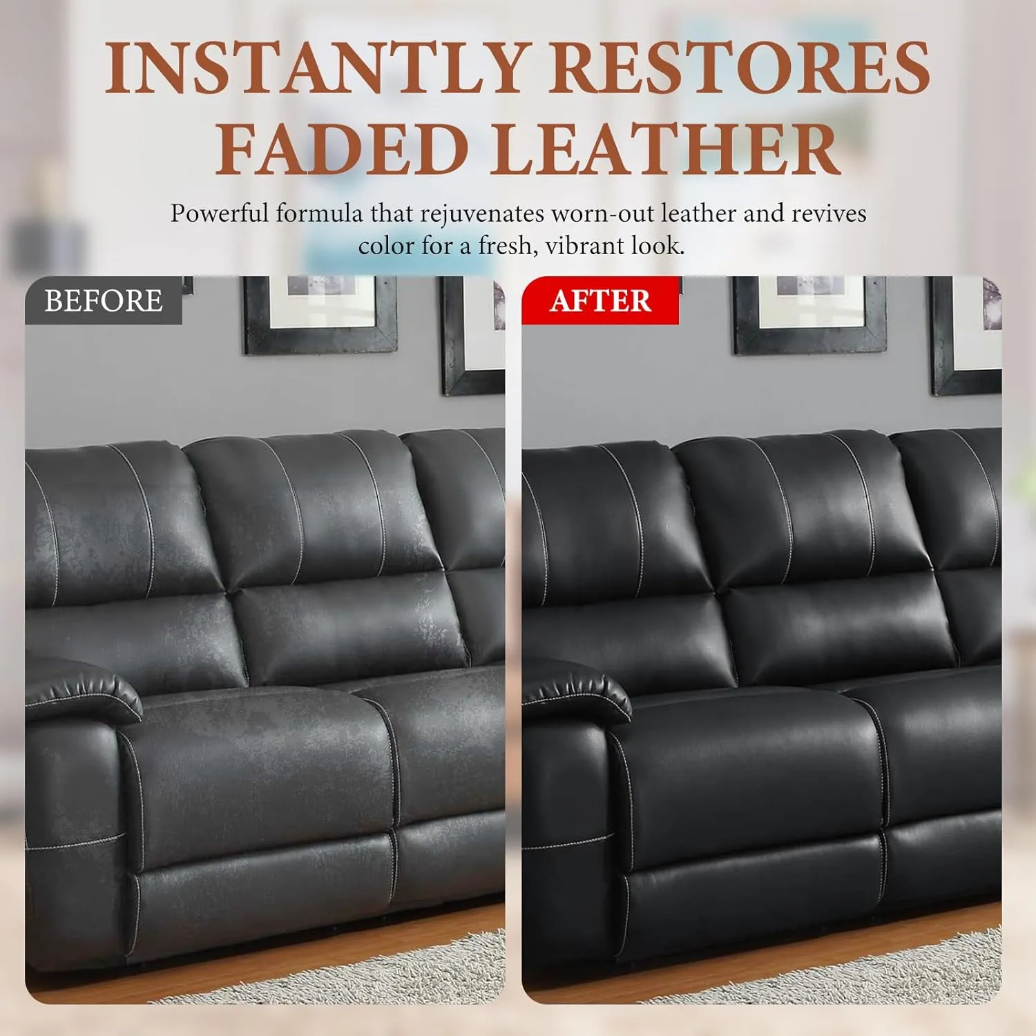 Leather Recoloring Balm Leather Color Restorer Scratch Repair Leather Paint for Furniture Couches Car Seats Shoes Bags Leather Dye and Scratched Leather with Leather Conditioner - Dark Brown