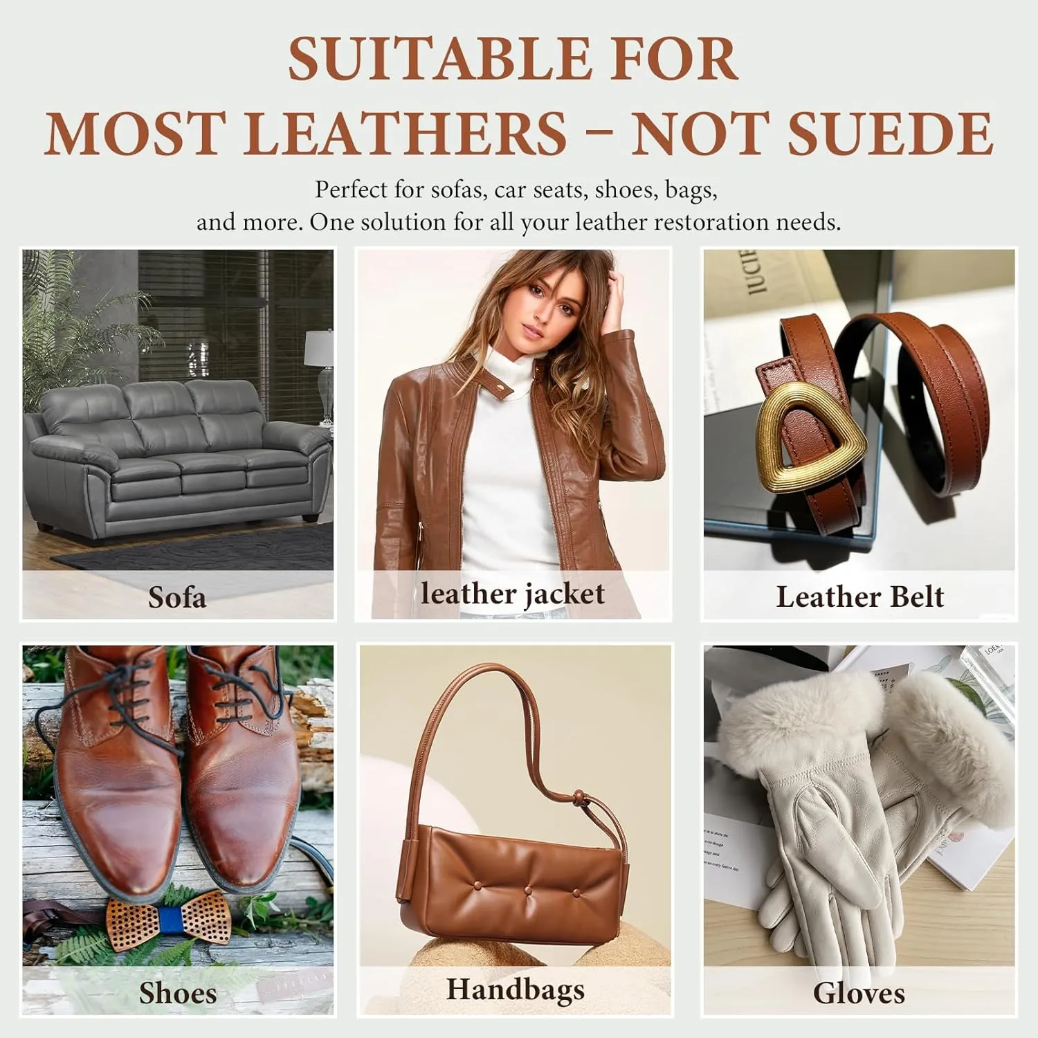Leather Recoloring Balm Leather Color Restorer Scratch Repair Leather Paint for Furniture Couches Car Seats Shoes Bags Leather Dye and Scratched Leather with Leather Conditioner - TAN