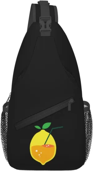 Lemon Juice Crossbody Bags For Women Men Chest Backpack Gym Shoulder Bag Travel Outdoor Sports Casual Crossbody Bags