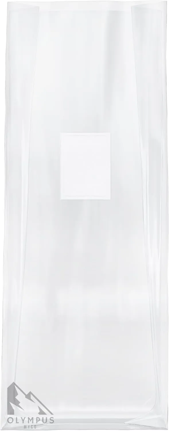 Lightning Bags - 60 Pack Mushroom Grow Bags for Substrate | Dual-Sided 0.5 Micron Filter Patch | Autoclavable, 3 Mil Thick, XLS Large (10" x 5.5" x 26")