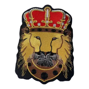 Lion With Crown Patch for Clothing and Accessories