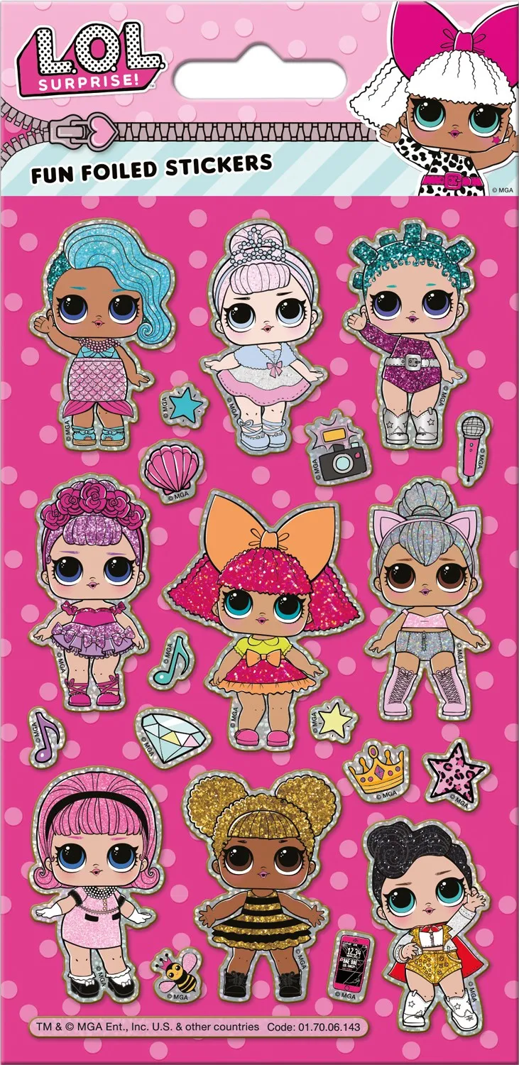 L.O.L Surprise Glitter Reusable Foil Stickers