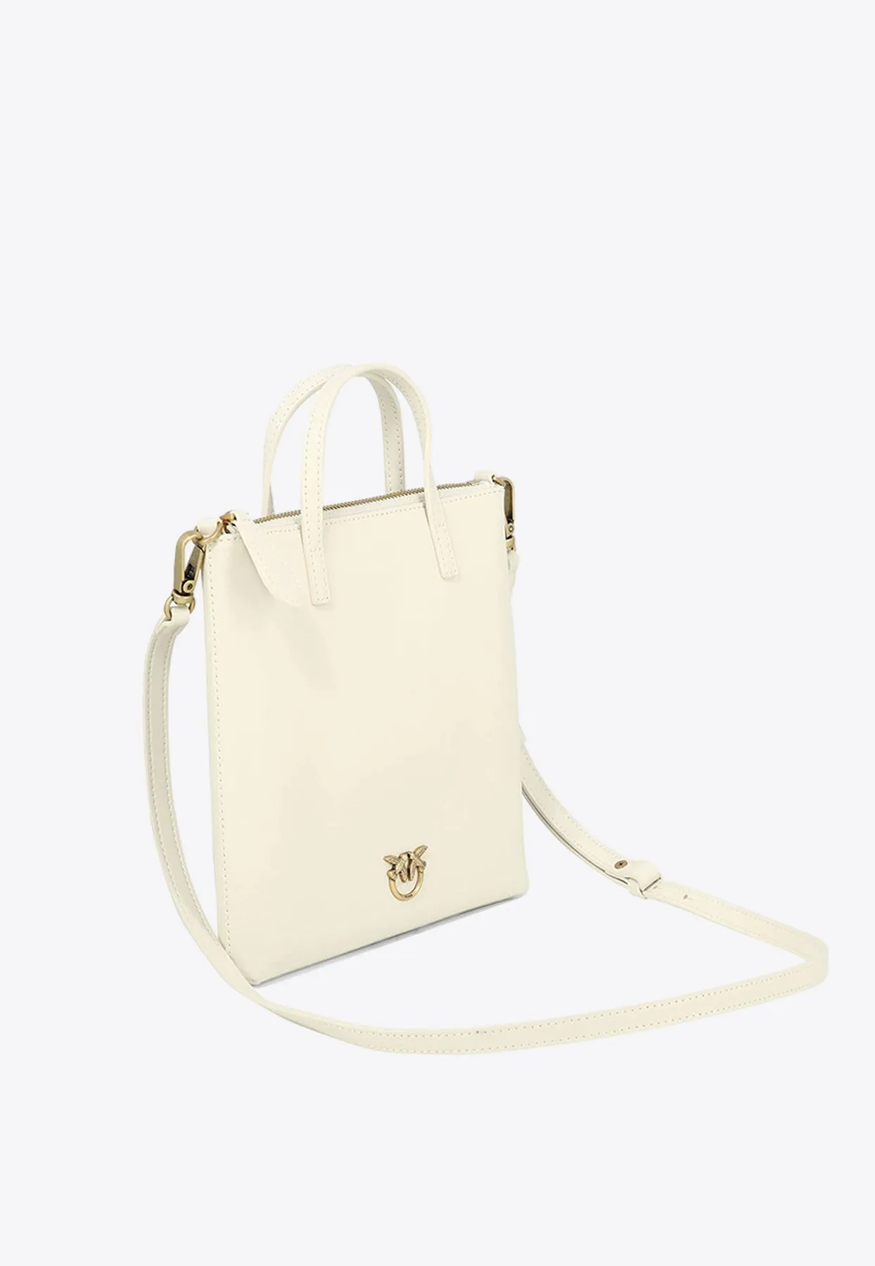 Love Birds Plaque Leather Crossbody Bag
