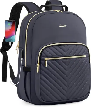 LOVEVOOK Laptop Backpack for Women, 17 Inch Large Capacity Travel Computer Work Bags, Business Nurse Backpack Purse for Womens, Backpacks, Dark Grey