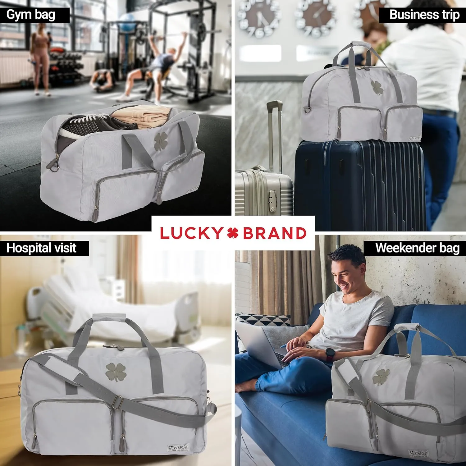 Lucky Travel Duffel Bags 115L, Gym Bag, Travel Bag & Large Duffle Bag for Men, Foldable Overnight Weekender Bags for Women & Men with Adjustable Shoulder Strap,