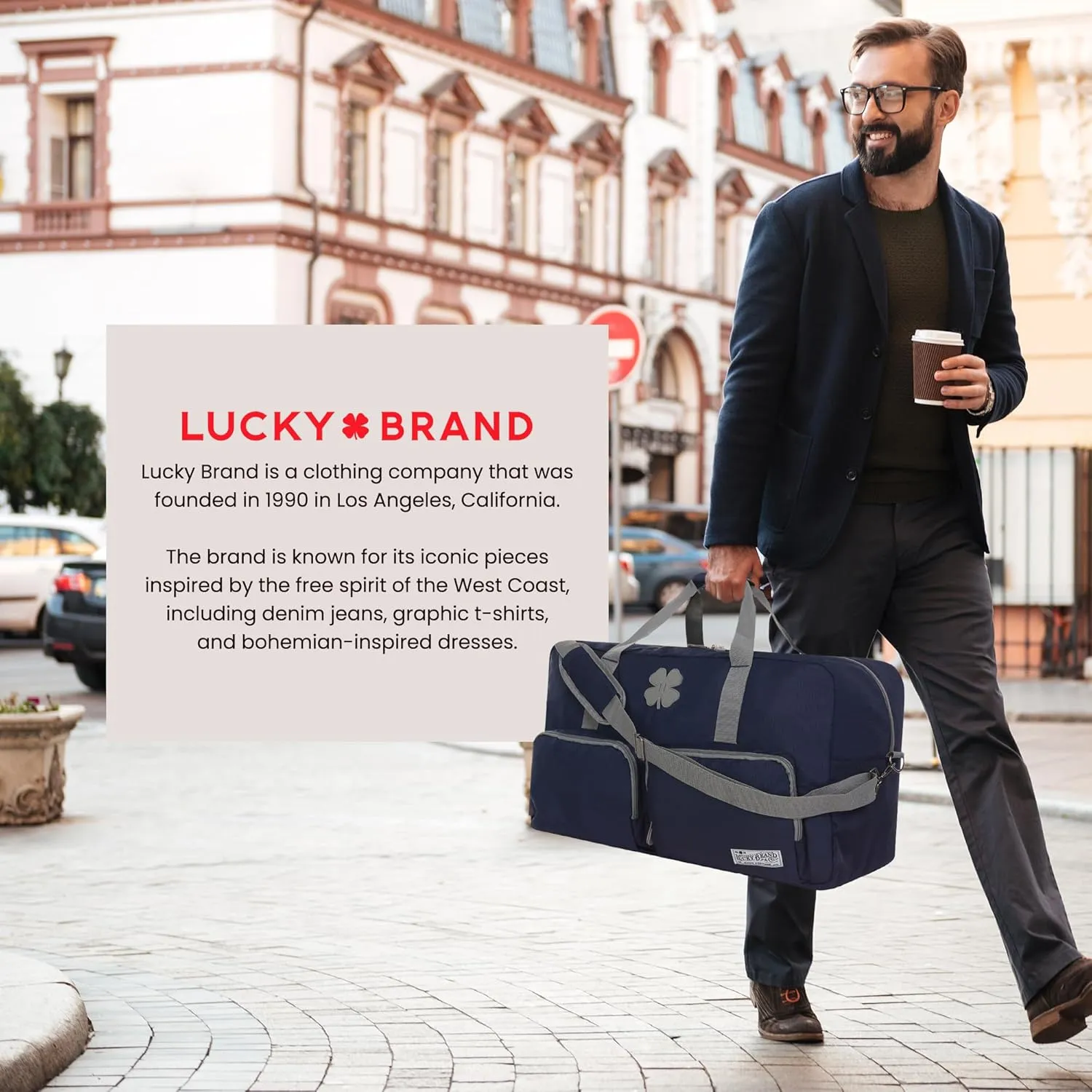 Lucky Travel Duffel Bags 85L, Gym Bag, Travel Bag & Large Duffle Bag for Men, Foldable Overnight Weekender Bags for Women & Men with Adjustable Shoulder Strap, Navy