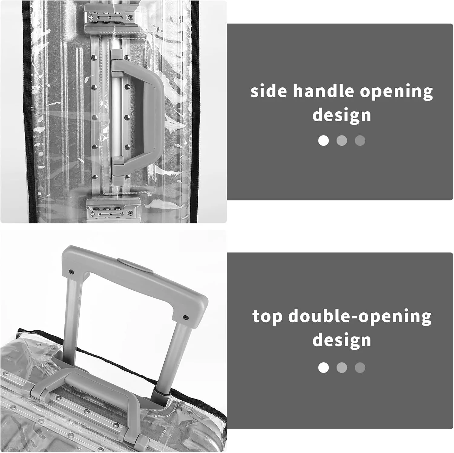 Luggage Cover Protectors PVC Clear 20, 22, 24, 26, 28,30 Inch, Suitcase Covers for Luggage, Transparent Heavy-Duty Waterproof Protector for Wheeled Suitcases, Luggage Cover Protector (24 Inch)