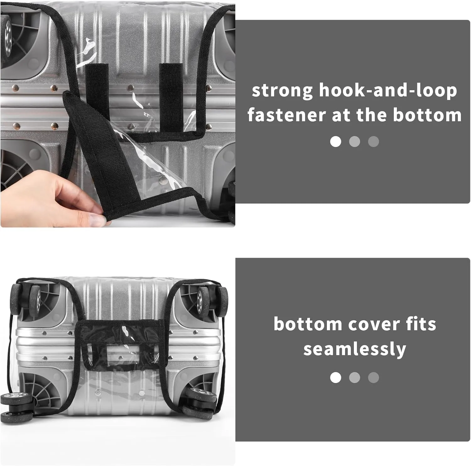 Luggage Cover Protectors PVC Clear 20, 22, 24, 26, 28,30 Inch, Suitcase Covers for Luggage, Transparent Heavy-Duty Waterproof Protector for Wheeled Suitcases, Luggage Cover Protector (24 Inch)