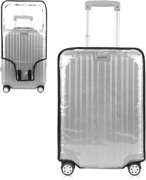 Luggage Cover Protectors PVC Clear 20, 22, 24, 26, 28,30 Inch, Suitcase Covers for Luggage, Transparent Heavy-Duty Waterproof Protector for Wheeled Suitcases, Luggage Cover Protector (24 Inch)