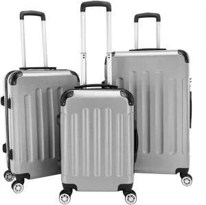 Luggage Sets 3 Piece Trolley Suitcase with TSA Lock,20 Inch 24 Inch 28 Inch Traveling Storage Luggage Sets with Spinner Wheels,Gray