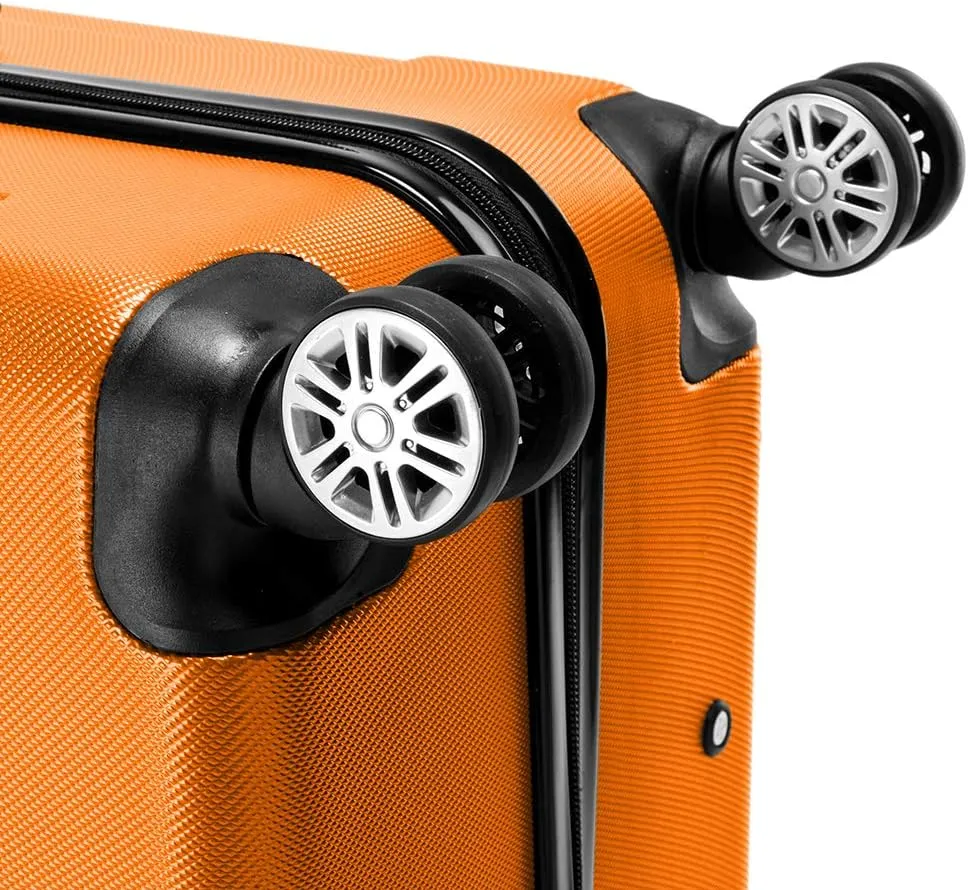 Luggage Sets 3 Piece Trolley Suitcase with TSA Lock,20 Inch 24 Inch 28 Inch Traveling Storage Luggage Sets with Spinner Wheels,Orange