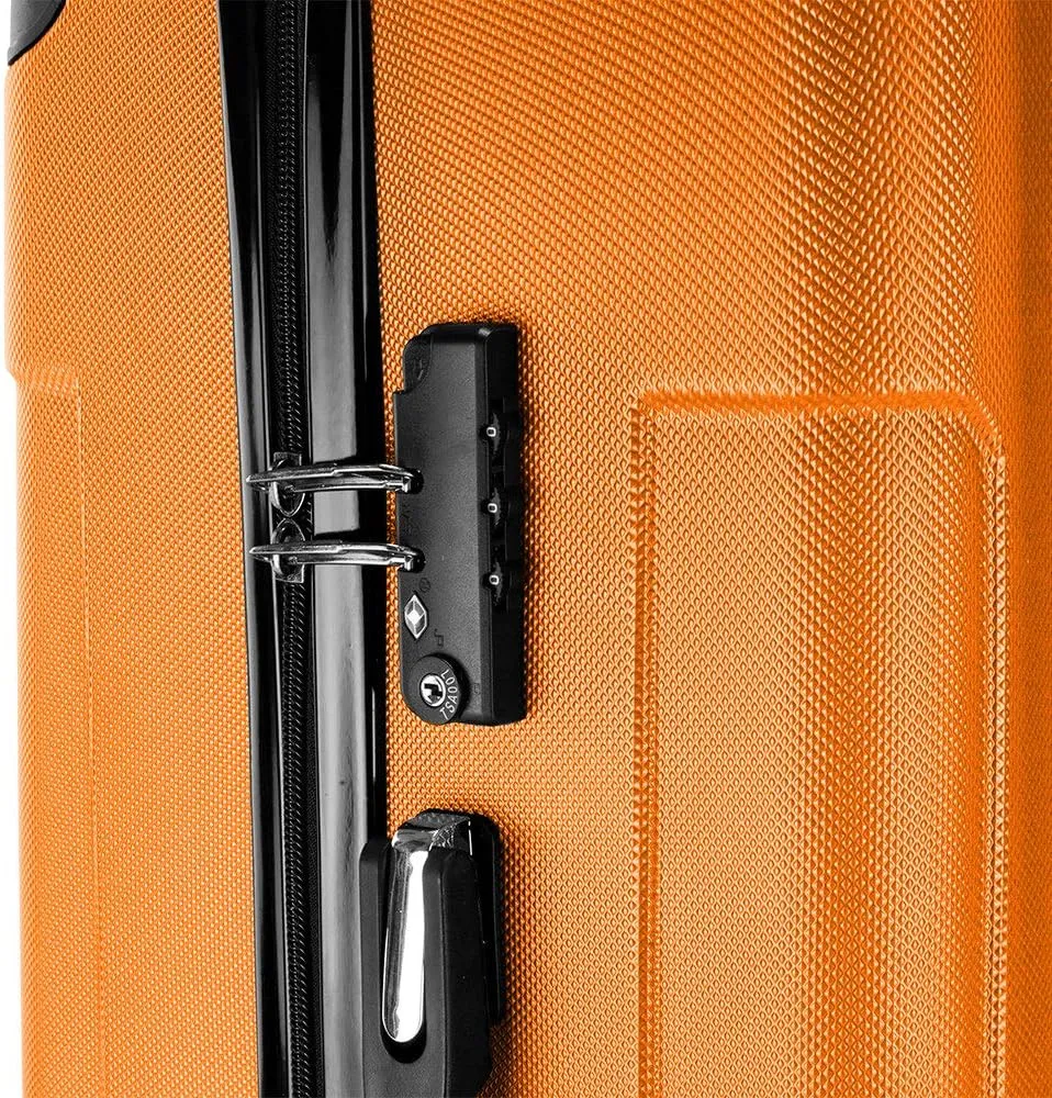 Luggage Sets 3 Piece Trolley Suitcase with TSA Lock,20 Inch 24 Inch 28 Inch Traveling Storage Luggage Sets with Spinner Wheels,Orange