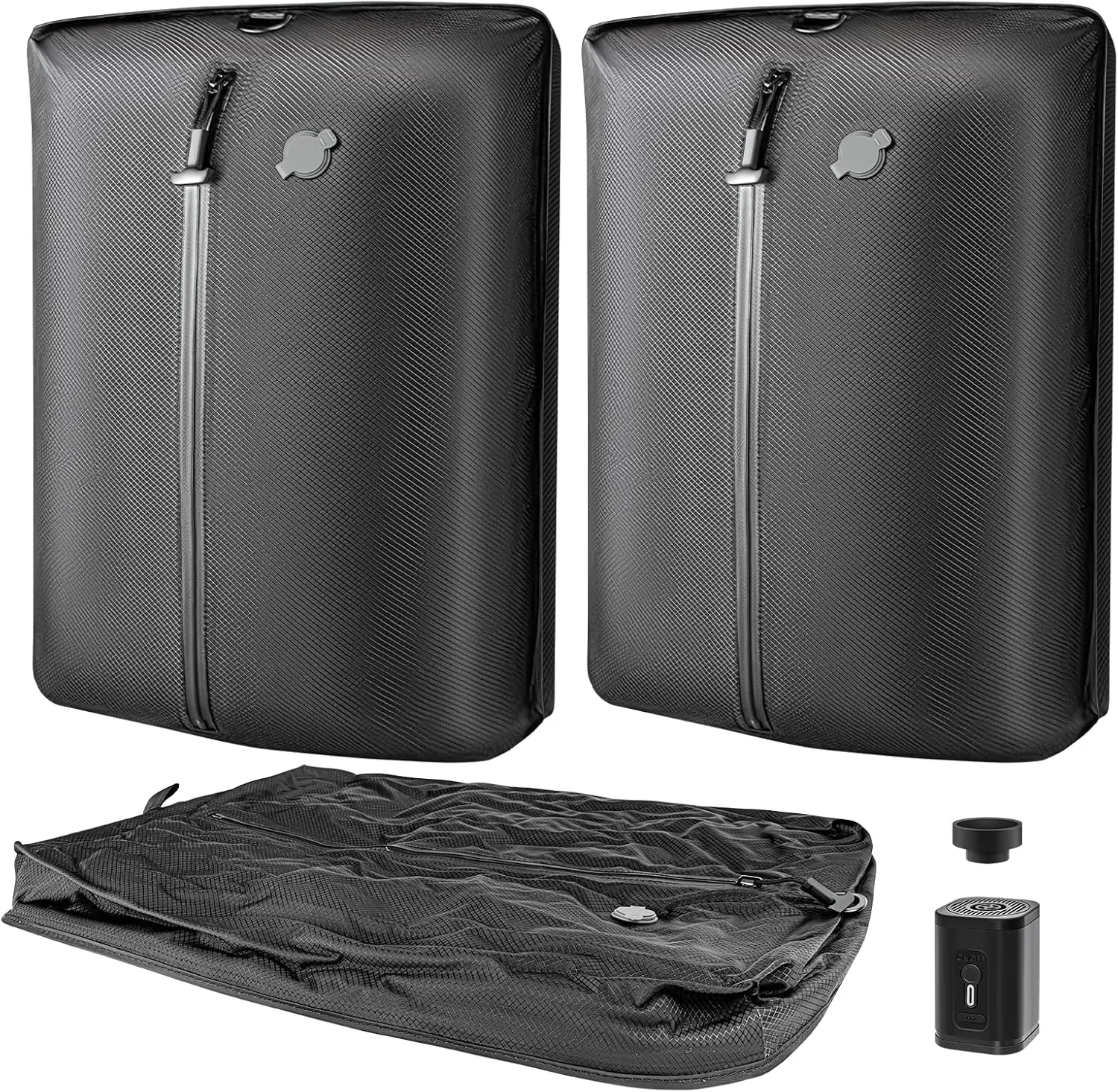 Luvan Vacuum Compression Bags for Travel, Reusable Space Saver Vacuum Storage Bags for Suitcase, Backpack, Luggage Packing and Carry on, IP67 Waterproof Bag with Wireless Pump (2PC Pump)