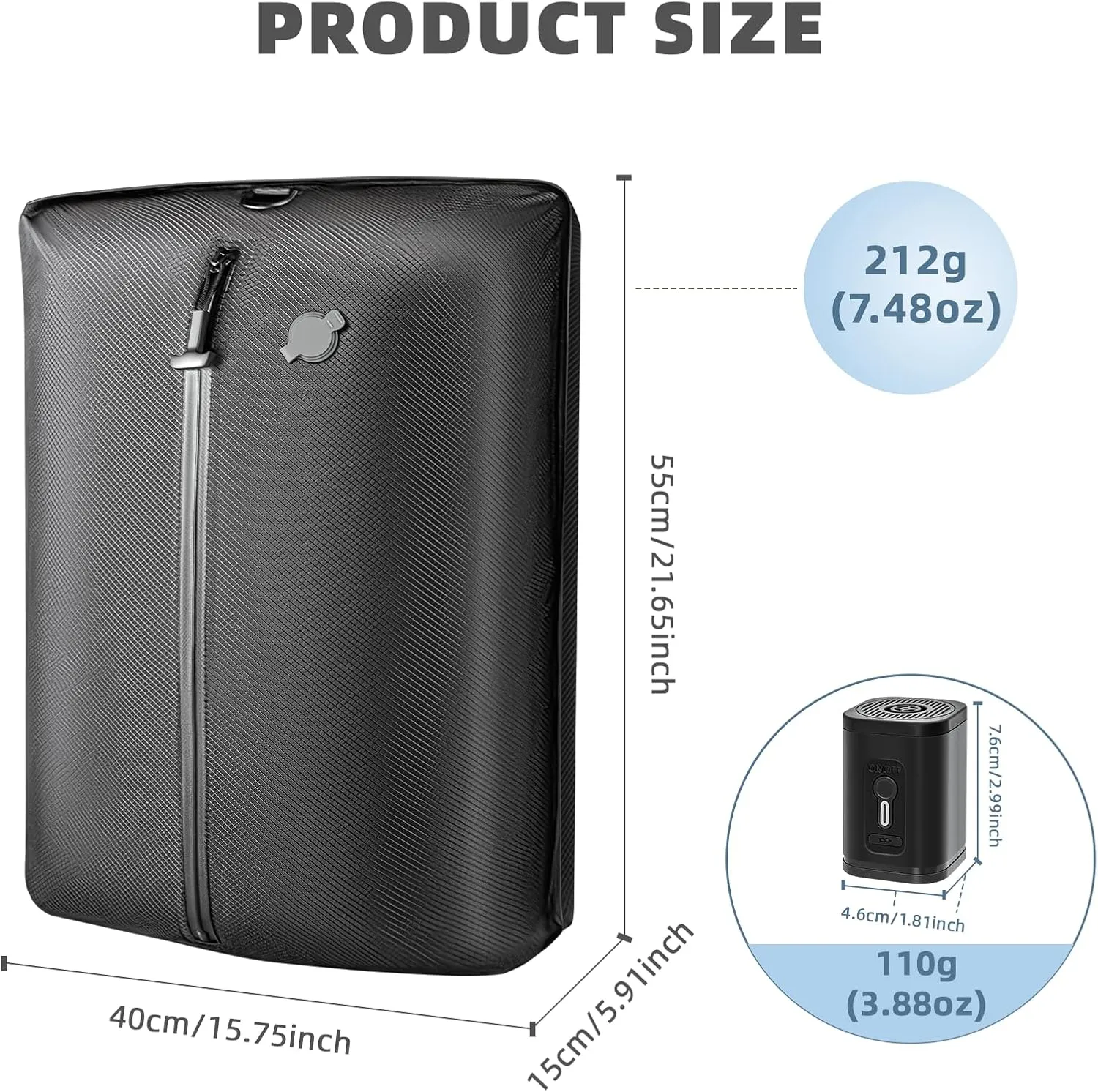 Luvan Vacuum Compression Bags for Travel, Reusable Space Saver Vacuum Storage Bags for Suitcase, Backpack, Luggage Packing and Carry on, IP67 Waterproof Bag with Wireless Pump (2PC Pump)