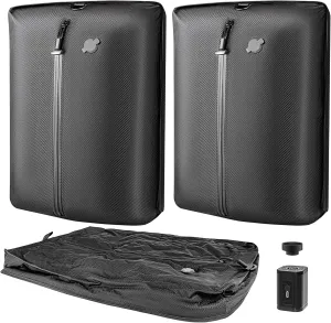 Luvan Vacuum Compression Bags for Travel, Reusable Space Saver Vacuum Storage Bags for Suitcase, Backpack, Luggage Packing and Carry on, IP67 Waterproof Bag with Wireless Pump (2PC Pump)