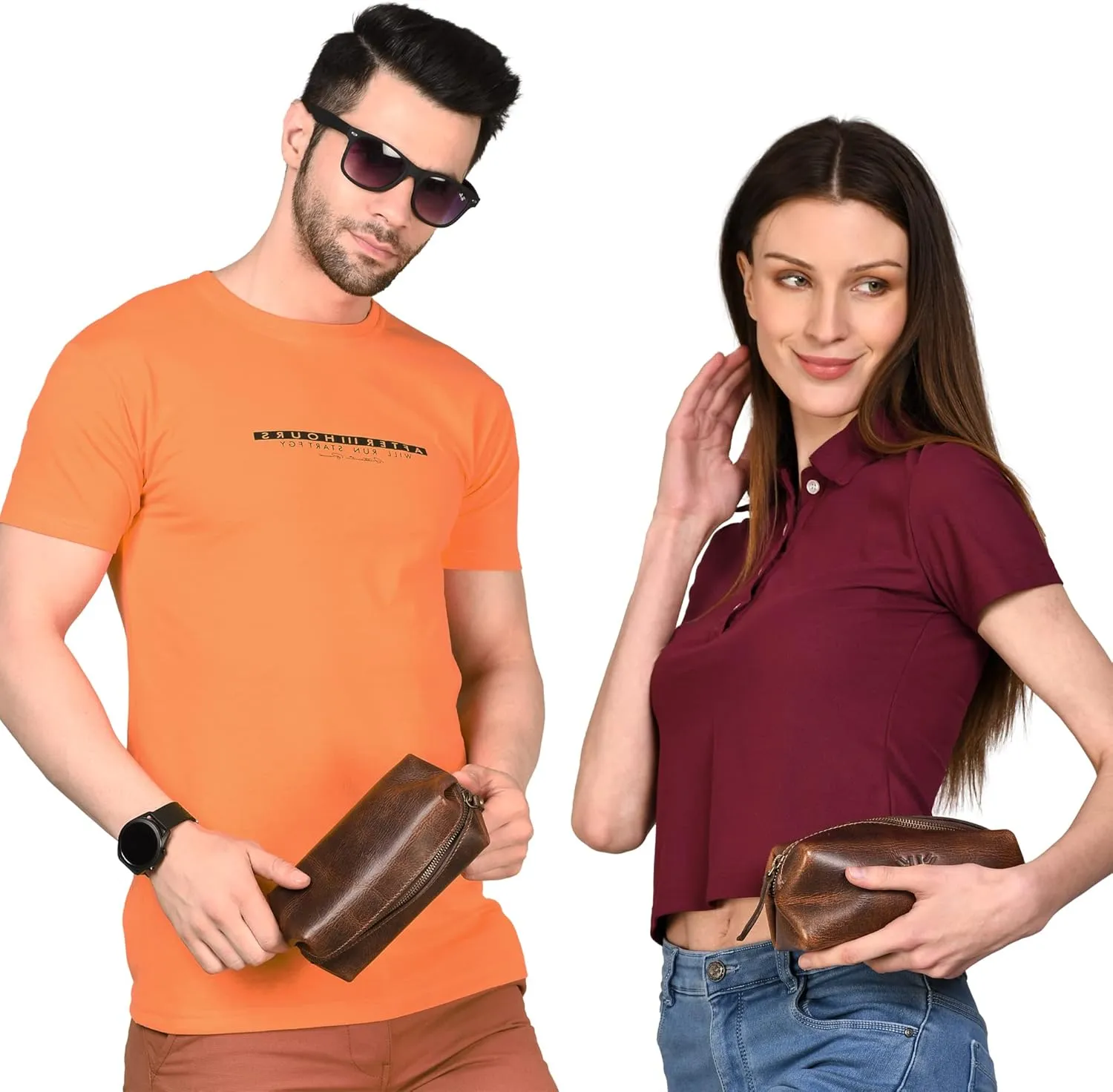 LUXEORIA Genuine Leather Toiletry Bags for Men and Women, Handmade Premium Leather Dopp Kit and Shaving Bag, Cosmetic Bag for Womens and Mens, Travel Essentials & Organizers