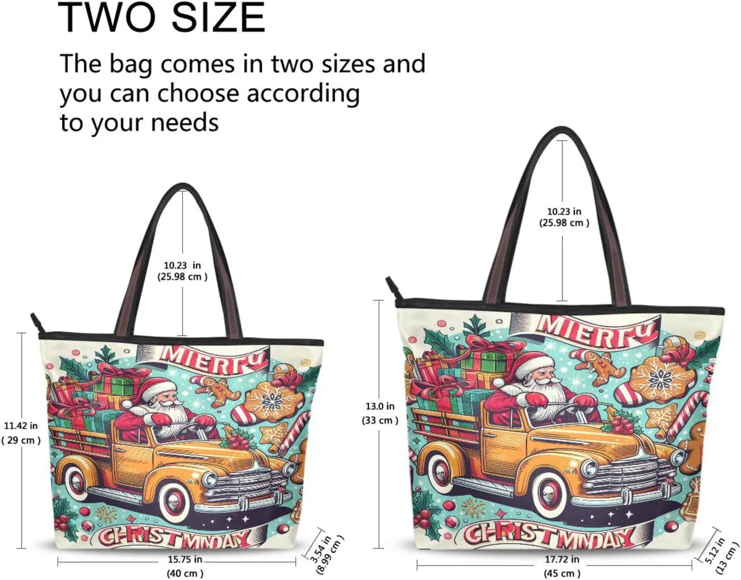 Luxurious-merry-christmas-pattern Fashion Shoulder Bags Tote Bags Handbags For Women, L