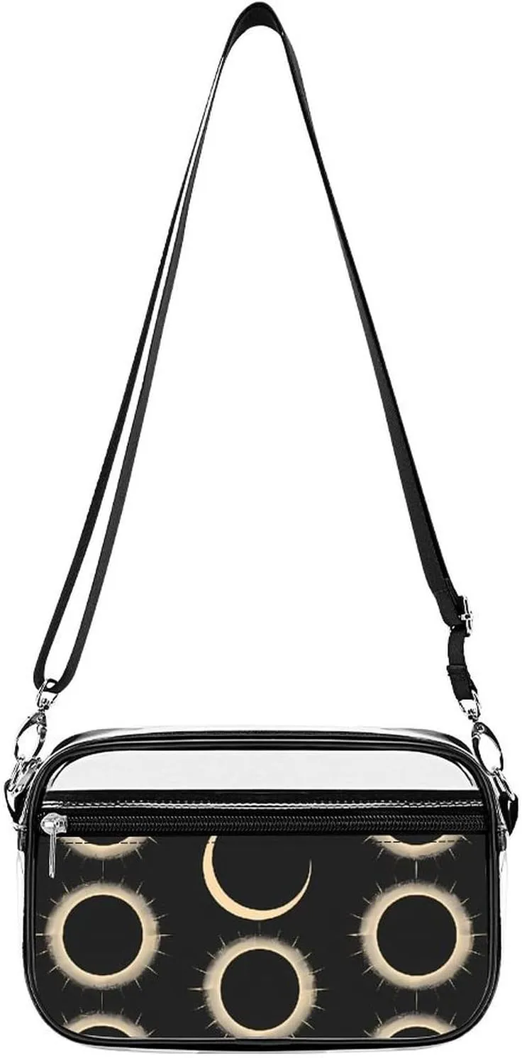 Magnificent Solar Eclipse Pattern Clear Stadium Bag Mini Crossbody Bag Anti-Theft Side Shoulder Bags Messenger Bag Unisex