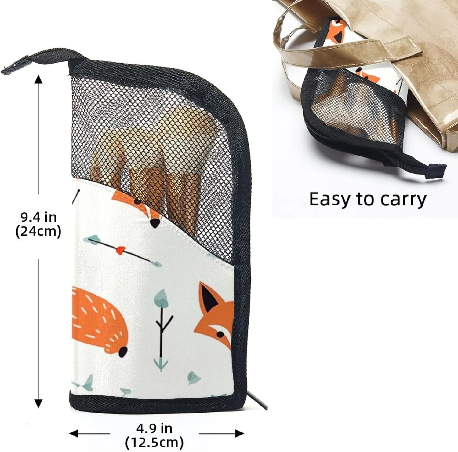 Makeup Bags for Women,Toiletry Bag for Men,Vector Pattern with Foxes and Arrows,Travel Cosmetic Bag