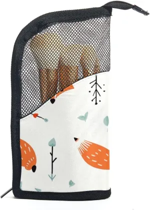 Makeup Bags for Women,Toiletry Bag for Men,Vector Pattern with Foxes and Arrows,Travel Cosmetic Bag