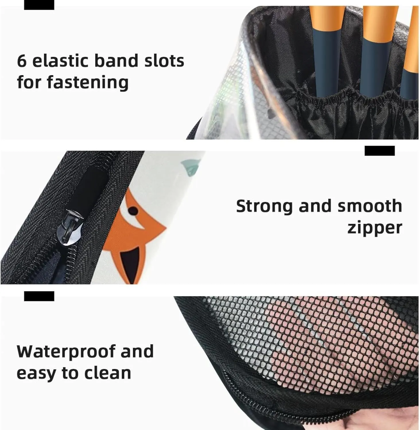 Makeup Bags for Women,Toiletry Bag for Men,Vector Pattern with Foxes and Arrows,Travel Cosmetic Bag