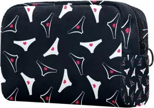 Makeup Organizer Bag, Female Panties Cute Pattern Pencil Case Cosmetic Storage Bag Portable Toiletry Pouch for Women, Men, Traveling, School
