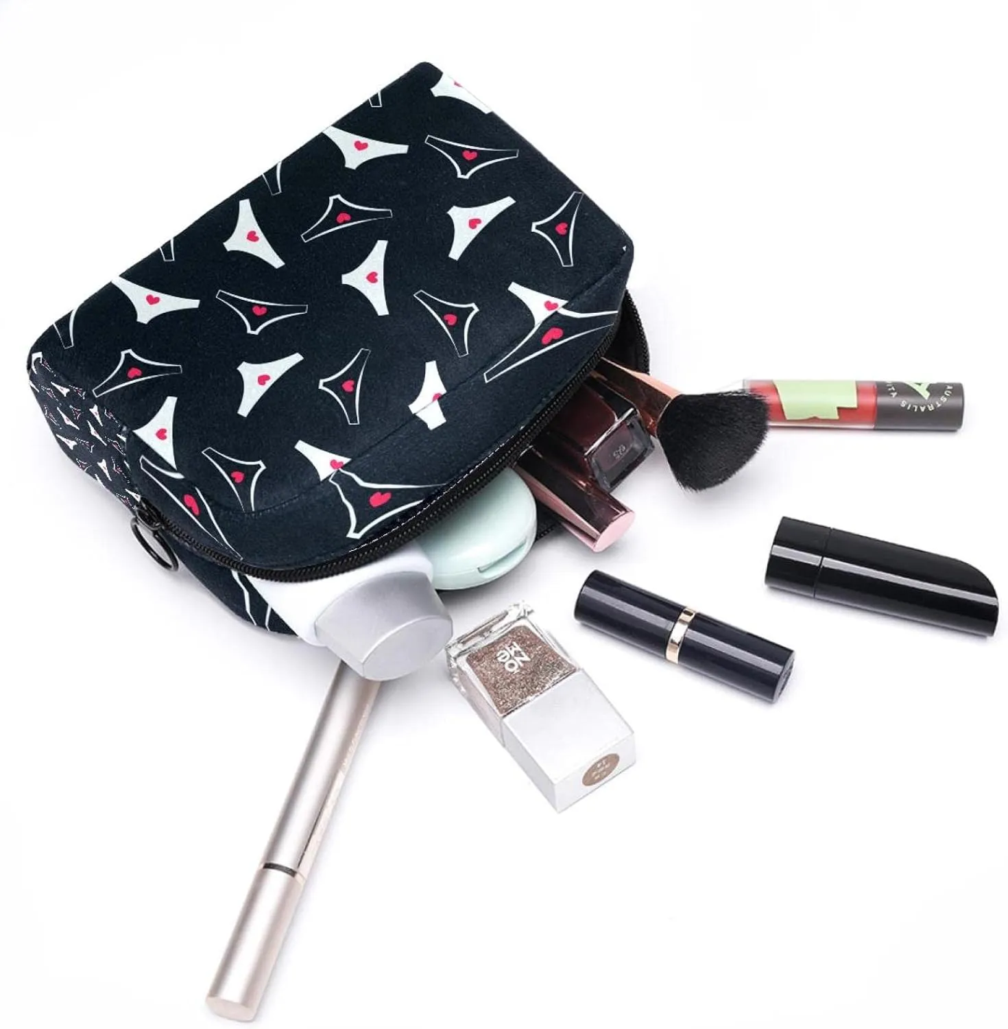 Makeup Organizer Bag, Female Panties Cute Pattern Pencil Case Cosmetic Storage Bag Portable Toiletry Pouch for Women, Men, Traveling, School